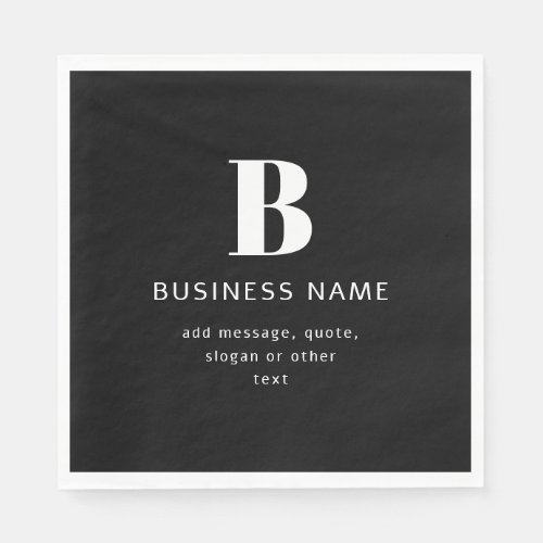 Create Business Name Monogram  Additional Text Napkins