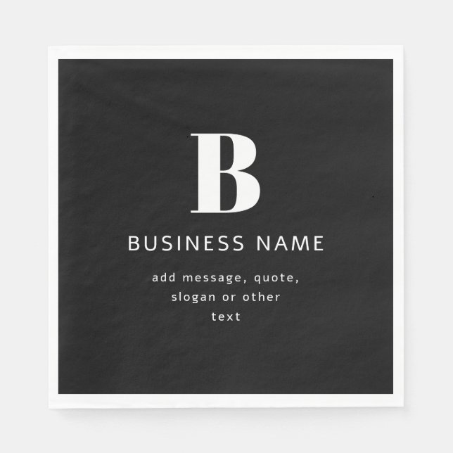 Create Business Name, Monogram & Additional Text Napkins (Front)