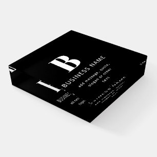 Create Business Name, Monogram & Additional Text Paperweight
