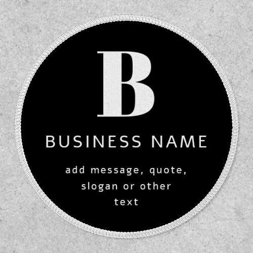 Create Business Name Monogram  Additional Text Patch
