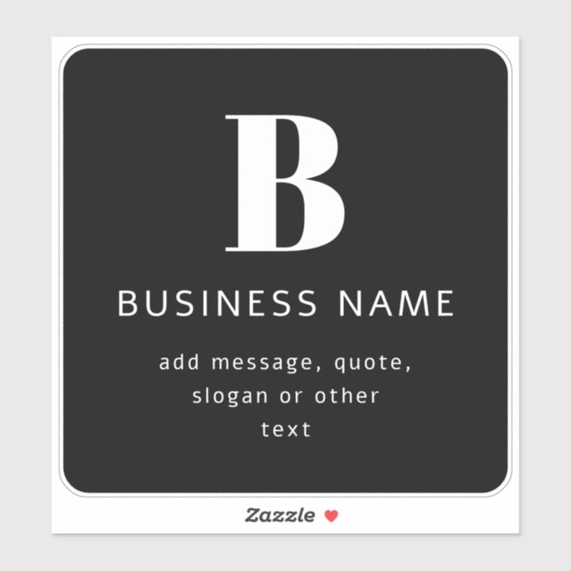 Create Business Name, Monogram & Additional Text Sticker (Sheet)
