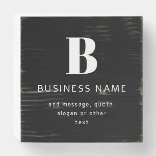 Create Business Name, Monogram & Additional Text Wooden Box Sign