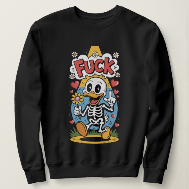 create cartoon vector illustration sweatshirt (Design Front)