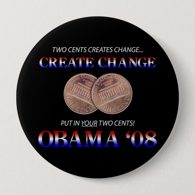 Create Change with Obama Button (Front)