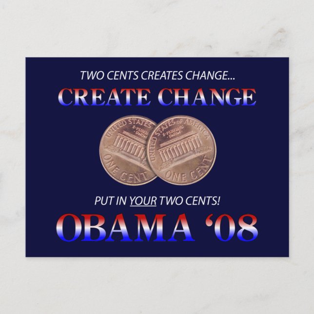 Create Change with Obama Postcard (Front)