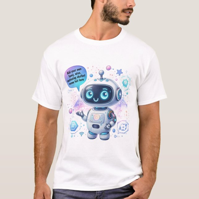 Create Chatbot Memes with Cartoon Templates T-Shirt (Front)