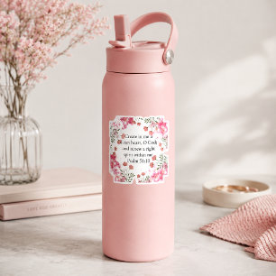 Create Clean Heart Psalm Pink Floral Bible Verse Sticker