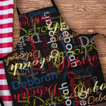 Create Color Names Black Typography Apron<br><div class="desc">Add your own name to the template to create a seamless pattern design of colourful names. A pattern of color Names in different font styles...  to protect your clothes while cooking in your kitchen</div>