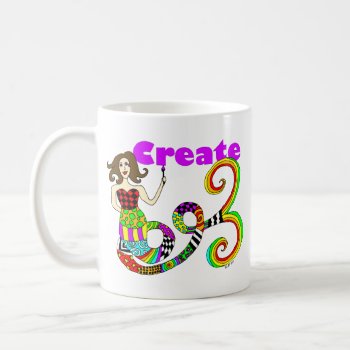 Create Colorful Mermaid Muse Coffee Mug by Victoreeah at Zazzle