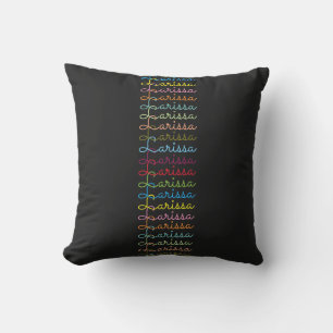 create colorful name typography black throw pillow