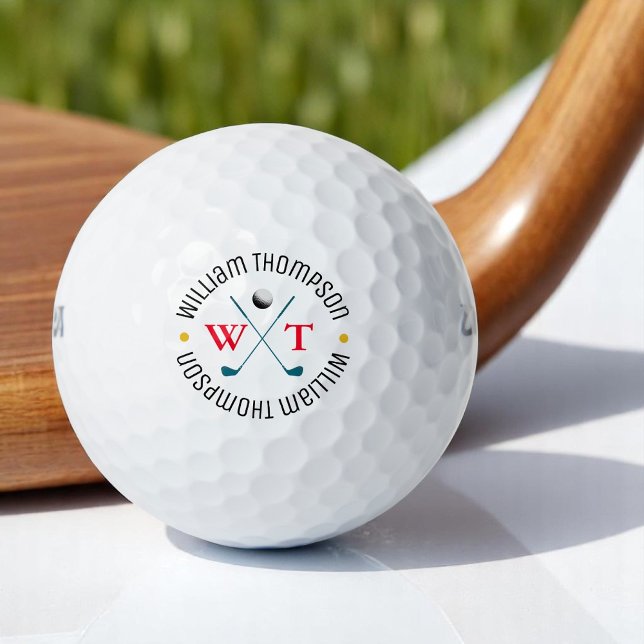 Create Cool Stylish Golfer Monogram Golf Balls (Creator Uploaded)
