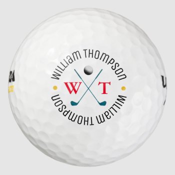 Create Cool Stylish Monogram_ball Golf Balls by mixedworld at Zazzle