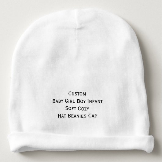 Create Custom Baby Girl Boy Infant Soft Cozy Hat (Front)