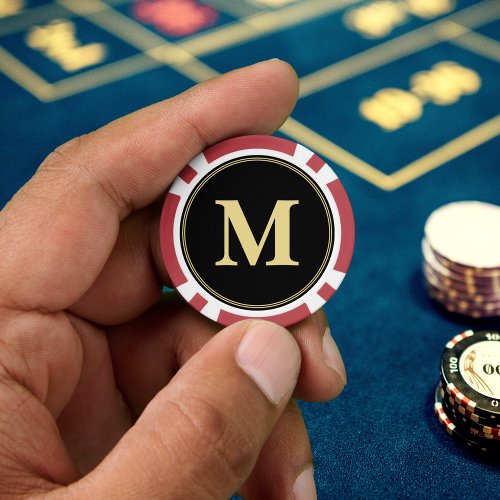 Create Custom Black Gold Monogram Tournament Game Poker Chips