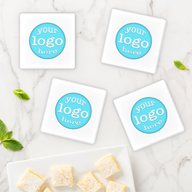 Create Custom Business Office Company Event Logo Coaster Set (In Situ)