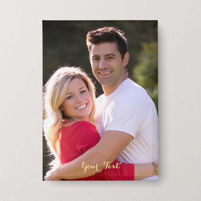 Create Custom Couple Kids Photo Pin Flair Button (Front)