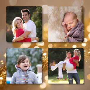 Create Custom Couple Newlywed Photo Coaster Set