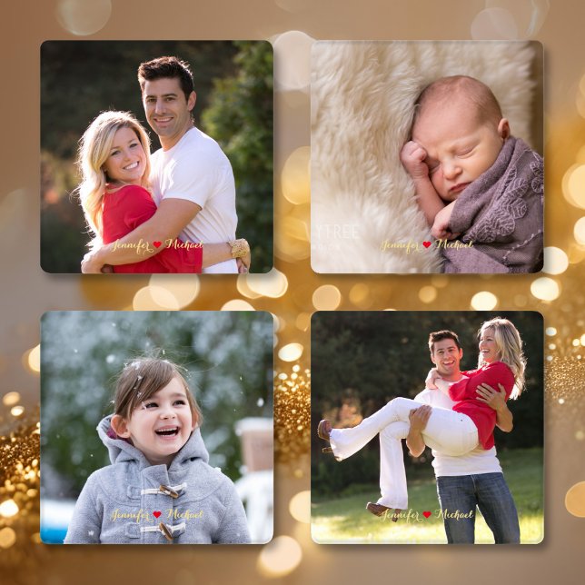 Create Custom Couple Newlywed Photo Coaster Set (Create Custom Couple Newlywed Photo Coaster Set)