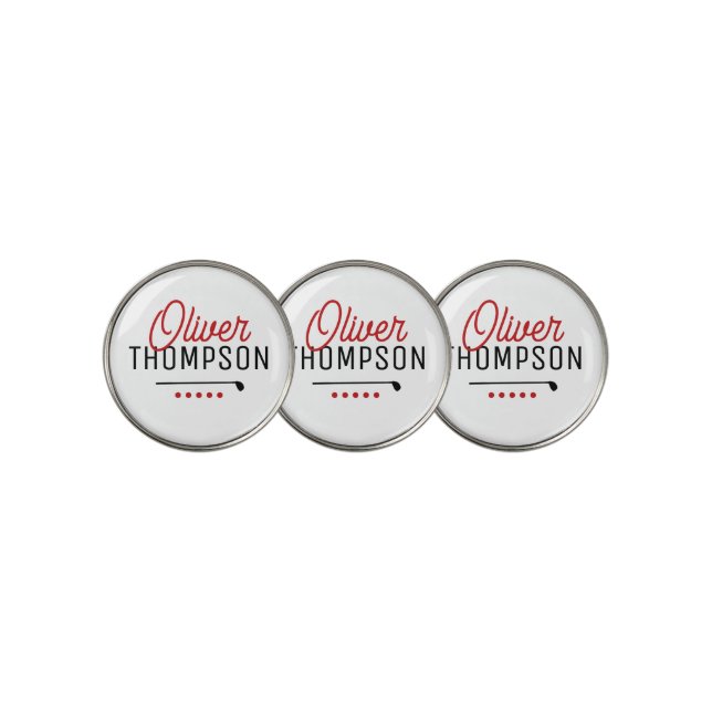 Create Custom Dad Golfer Name Golf Ball Marker (3 Up)