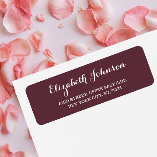 Create Custom Elegant Burgundy Return Address Label