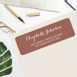 Create Custom Elegant Copper Rust Return Address Label