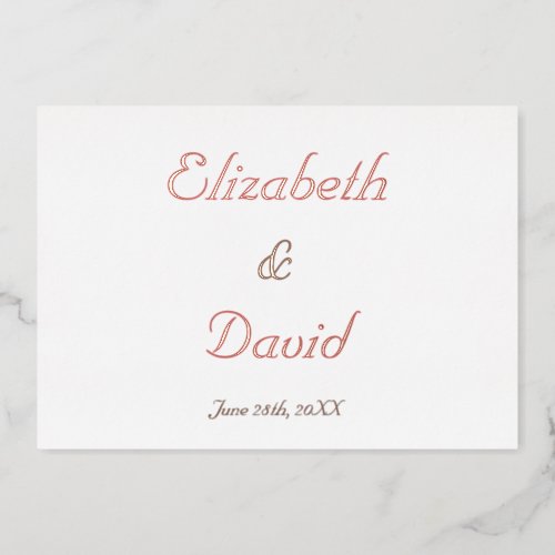Create Custom Elegant Wedding RSVP Rose Gold Foil Invitation