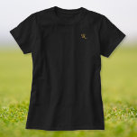 Create Custom Embroidered Monogram Womens T-Shirt<br><div class="desc">Create your own custom, personalized, casual, relaxed fit, durable, soft, 100% cotton, tagless, womens embroidered faux gold monogram / initials t-shirt. Simply type in your initial / monogram, to customize. Makes a great custom gift, for sister, daughter, mother, wife, girlfriend, grandma, godmother, goddaughter, grandmother, granddaughter, bride, bridesmaid, niece, cousin, aunt,...</div>