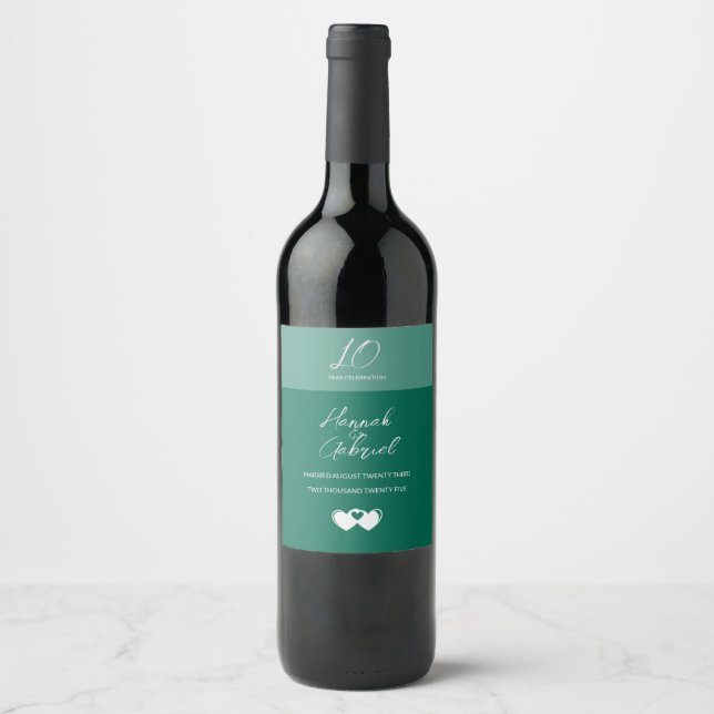 Create Custom Emerald Green Wine Labels (Front)