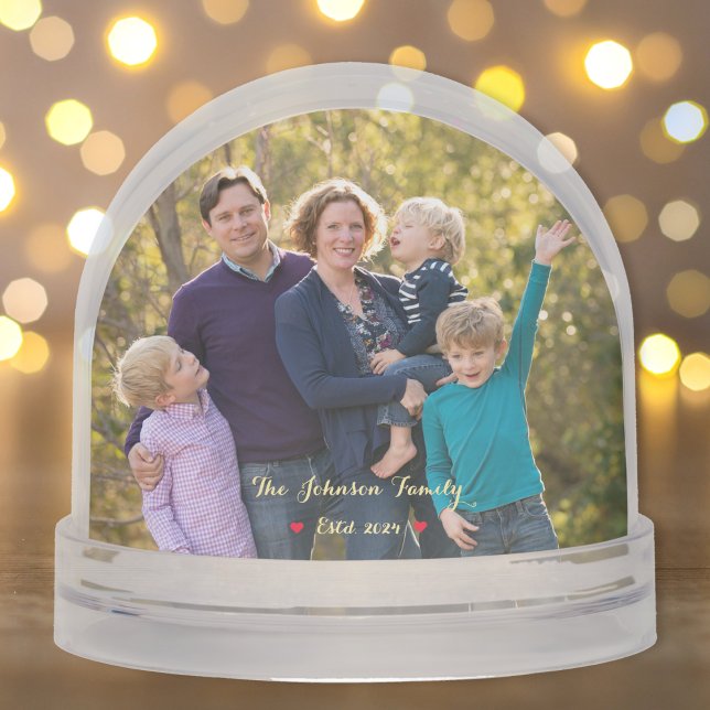 Create Custom Family Photo Christmas Anniversary Snow Globe (Create Custom Family Photo Christmas Anniversary Snow Globes)