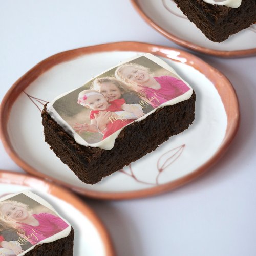 Create Custom Freshly Baked Birthday Party Photo Brownie