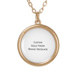Create Custom Gold Finish Round Photo Necklace