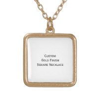 Create Custom Gold Finish Square Photo Necklace