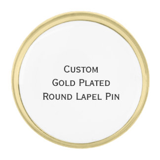 Create Custom Gold Plated Round Photo Lapel Pin