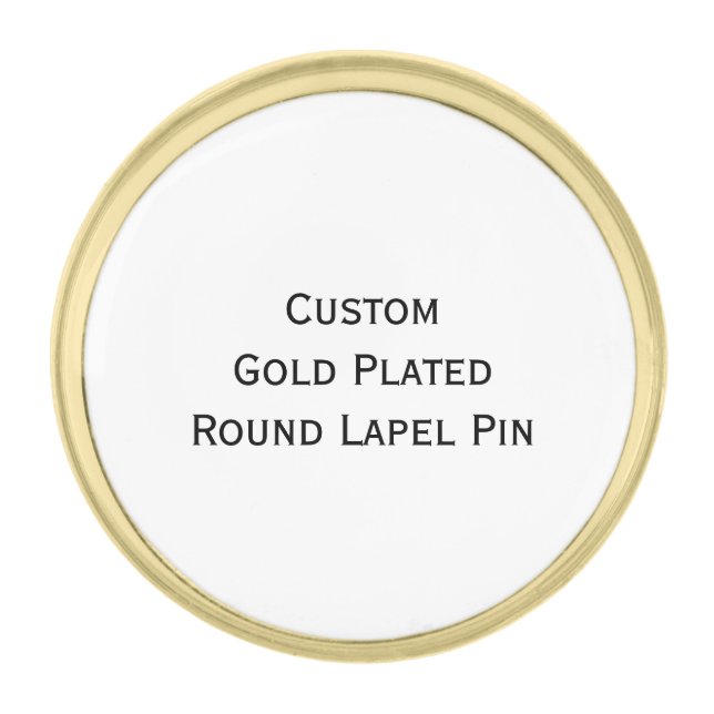 Create Custom Gold Plated Round Photo Lapel Pin (Front)