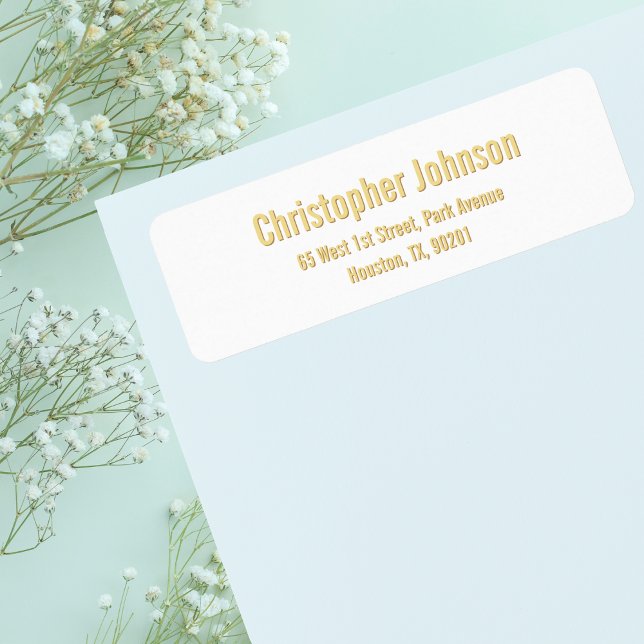 Create Custom Golden Modern Return Address Label (Create Custom Golden Modern Return Address Label)