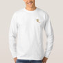 Create Custom Mens Gold Monogram Initial  Embroidered Long Sleeve T-Shirt