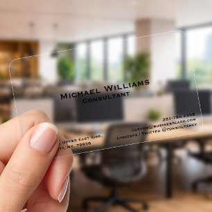 Create Custom Minimalist Modern Professional Clear Business Cards
