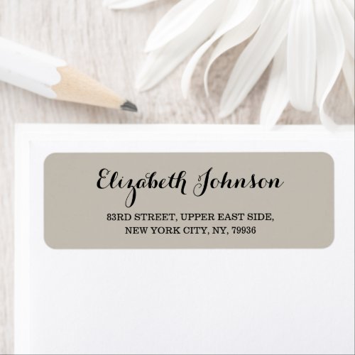 Create Custom Modern Elegant Taupe Return Address Label