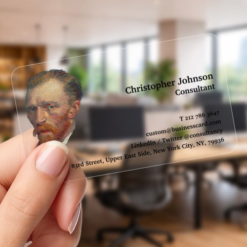 Create Custom Modern Premium Art Logo Photo Clear Business Cards