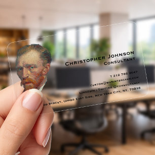 Create Custom Modern Unique Art Logo Photo Clear Business Cards