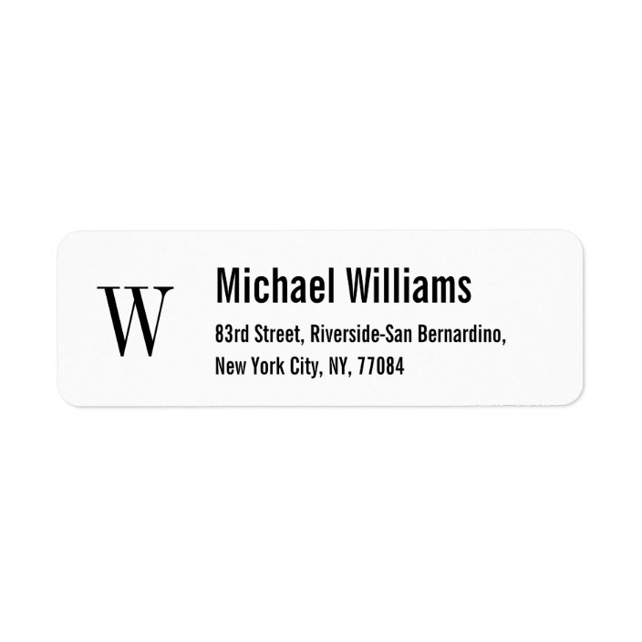 Create Custom Monogram Modern Return Address Label Zazzle Create Custom Monogram Modern Return