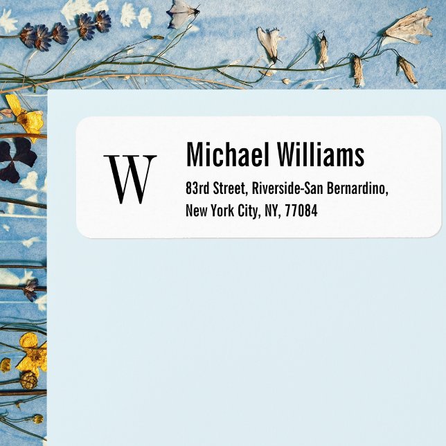 Create Custom Monogram Modern Return Address Label (Create Custom Monogram Modern Return Address Label)