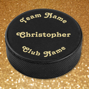 Create Custom Monogrammed Player Team Club Name Hockey Puck