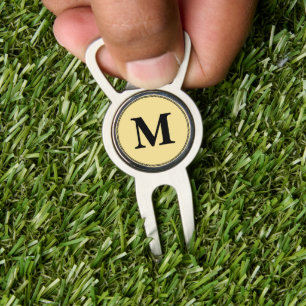 Create Custom Personalized Black Gold Monogrammed Divot Tool