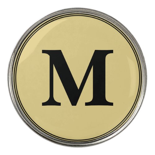 Create Custom Personalized Black Gold Monogrammed Golf Ball Marker