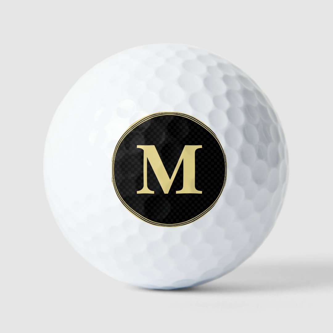 Create Custom Personalized Black Gold Monogrammed Golf Balls | Zazzle