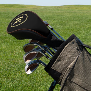 Create Custom Personalized Black Gold Monogrammed Golf Head Cover