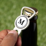 Create Custom Personalized Black White Monogrammed Divot Tool<br><div class="desc">Custom, personalized, modern black and white monogram monogrammed, golf bartender divot tool with ball marker and bottle opener, made of a durable metal construction and featuring a magnetic ball marker slot that holds a ball marker securely in place. Simply type in your initials / monogram, to customize. Make a great...</div>
