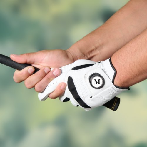 Create Custom Personalized Black White Monogrammed Golf Glove