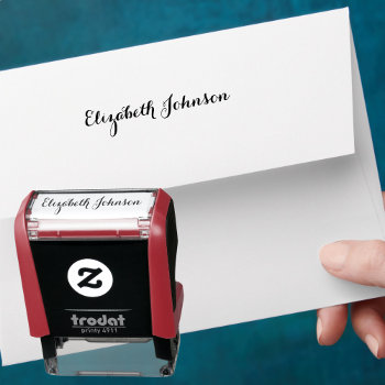 Create Custom Personalized Elegant Signature Name Self-inking Stamp by iCoolCreate at Zazzle